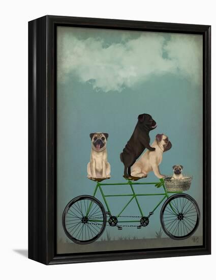 Pug Tandem-Fab Funky-Framed Stretched Canvas