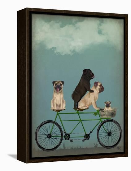 Pug Tandem-Fab Funky-Framed Stretched Canvas