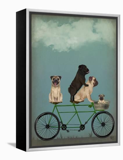 Pug Tandem-Fab Funky-Framed Stretched Canvas