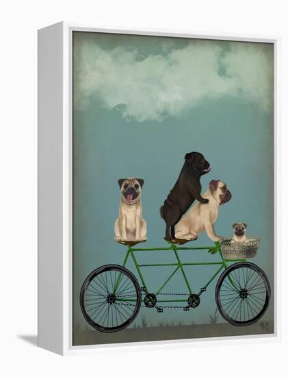 Pug Tandem-Fab Funky-Framed Stretched Canvas