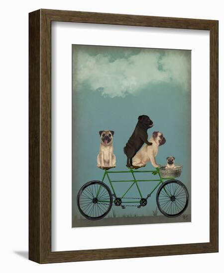 Pug Tandem-Fab Funky-Framed Premium Giclee Print