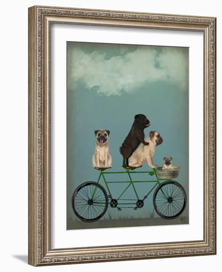 Pug Tandem-Fab Funky-Framed Art Print