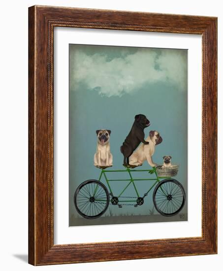 Pug Tandem-Fab Funky-Framed Art Print