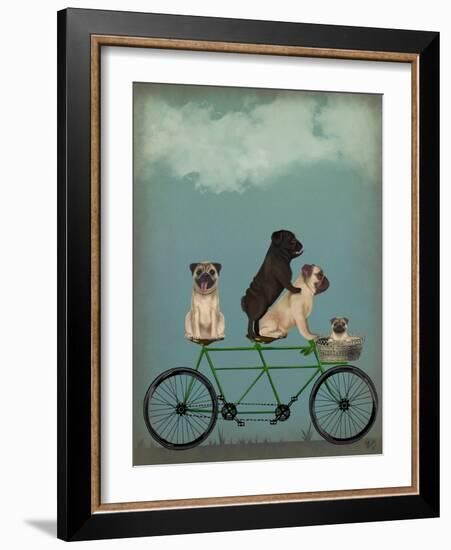 Pug Tandem-Fab Funky-Framed Art Print