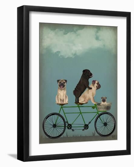 Pug Tandem-Fab Funky-Framed Art Print