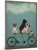 Pug Tandem-Fab Funky-Mounted Art Print