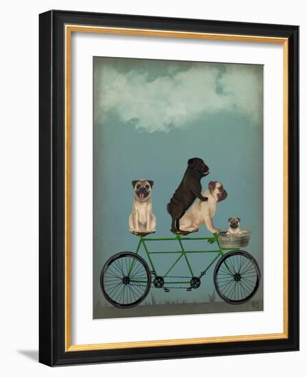 Pug Tandem-Fab Funky-Framed Art Print