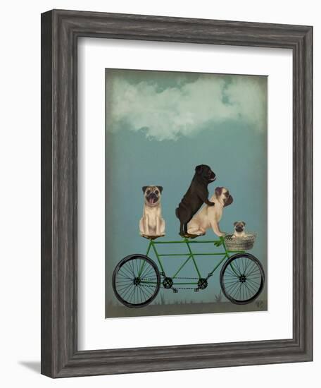 Pug Tandem-Fab Funky-Framed Art Print