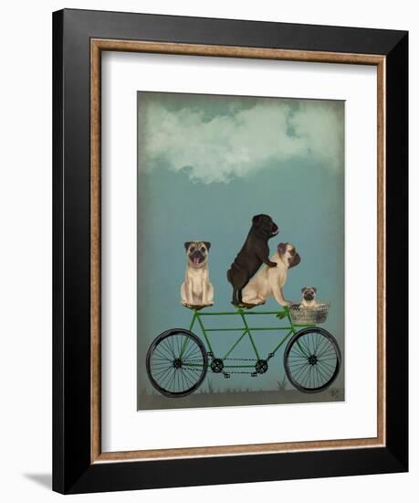 Pug Tandem-Fab Funky-Framed Art Print