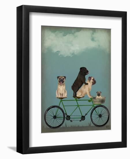 Pug Tandem-Fab Funky-Framed Art Print