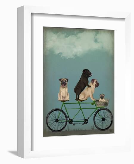 Pug Tandem-Fab Funky-Framed Art Print