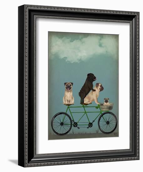 Pug Tandem-Fab Funky-Framed Art Print