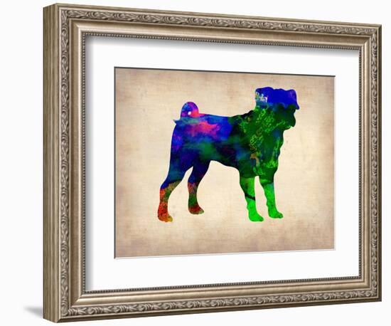 Pug Watercolor-NaxArt-Framed Art Print