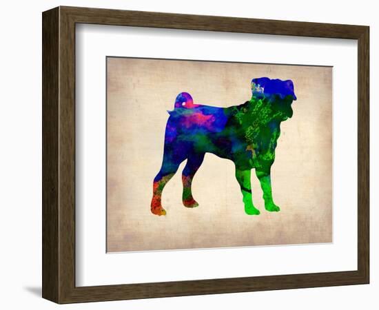 Pug Watercolor-NaxArt-Framed Art Print