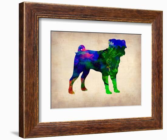 Pug Watercolor-NaxArt-Framed Art Print