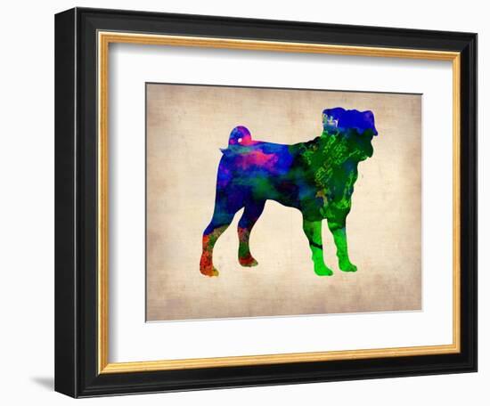 Pug Watercolor-NaxArt-Framed Art Print