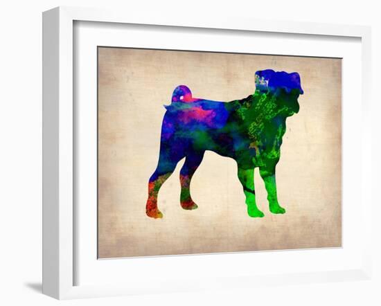 Pug Watercolor-NaxArt-Framed Art Print