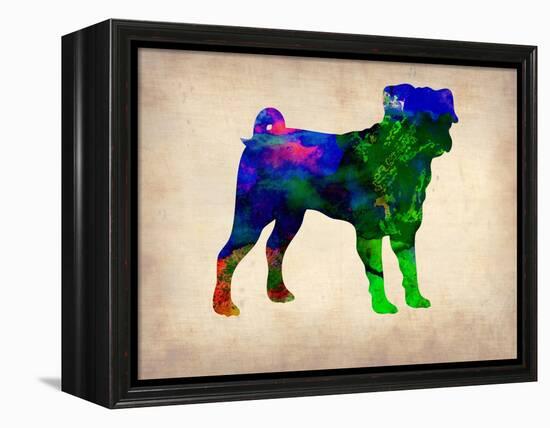 Pug Watercolor-NaxArt-Framed Stretched Canvas