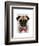 Pug with Red Spotted Bow Tie-Fab Funky-Framed Art Print