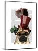 Pug with Steampunk Style Top Hat-Fab Funky-Mounted Art Print