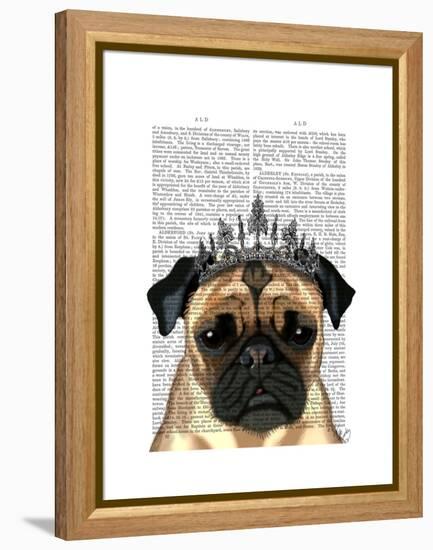 Pug with Tiara-Fab Funky-Framed Stretched Canvas