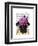 Pug with Vintage Purple Hat-Fab Funky-Framed Art Print