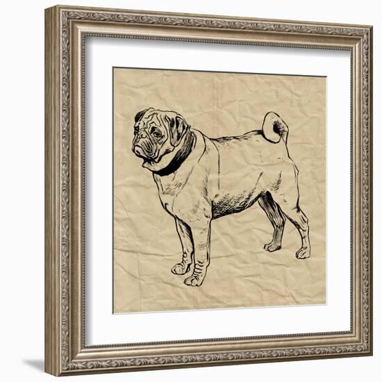 Pug-Sabine Berg-Framed Art Print