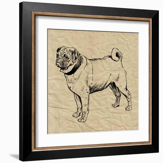 Pug-Sabine Berg-Framed Art Print