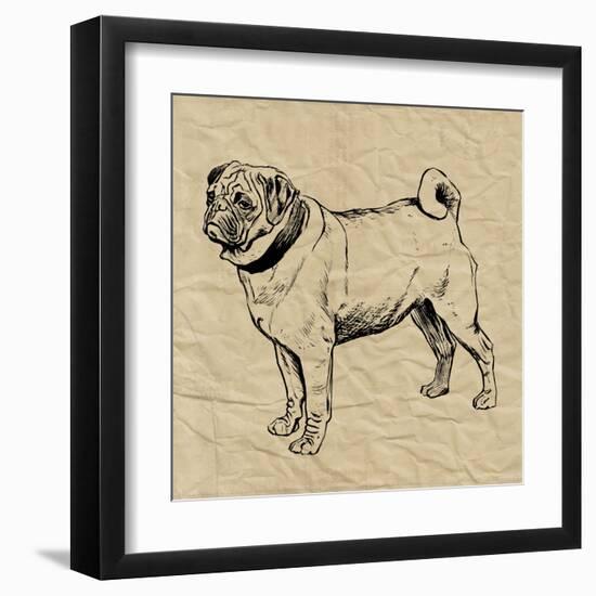 Pug-Sabine Berg-Framed Art Print