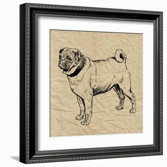 Pug-Sabine Berg-Framed Art Print