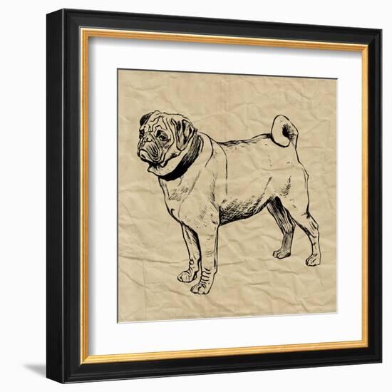 Pug-Sabine Berg-Framed Art Print