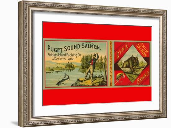 Puget Sound Salmon Can Label-Schmidt Lithograph Co-Framed Art Print