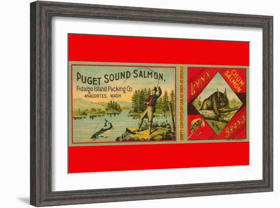 Puget Sound Salmon Can Label-null-Framed Art Print