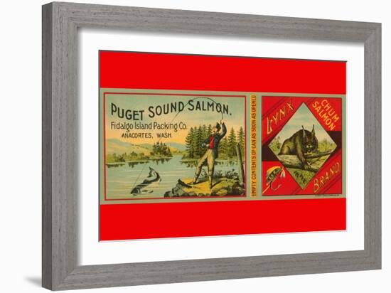 Puget Sound Salmon Can Label-null-Framed Art Print