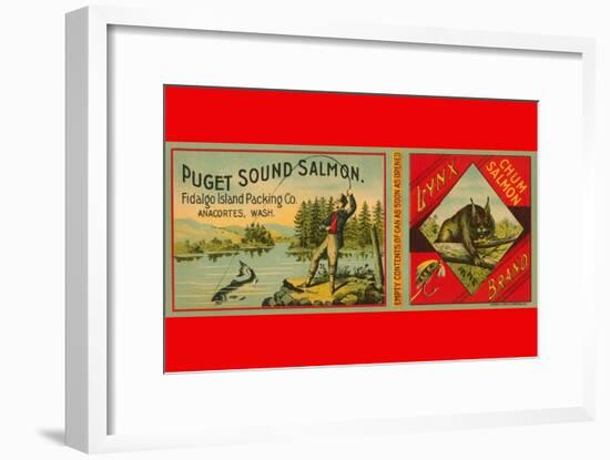 Puget Sound Salmon Can Label-null-Framed Art Print