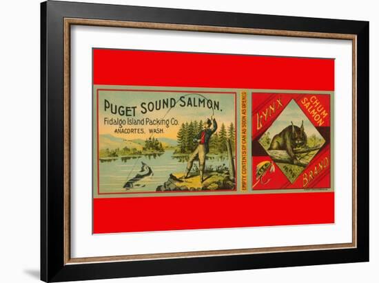 Puget Sound Salmon Can Label-null-Framed Art Print