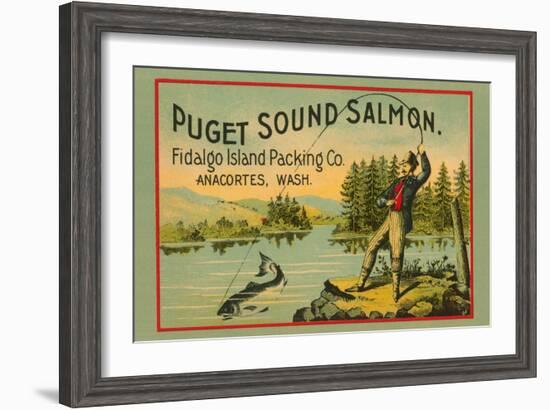 Puget Sound Salmon - On The Fly-null-Framed Art Print