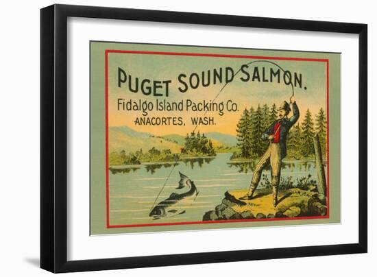 Puget Sound Salmon - On The Fly-null-Framed Art Print