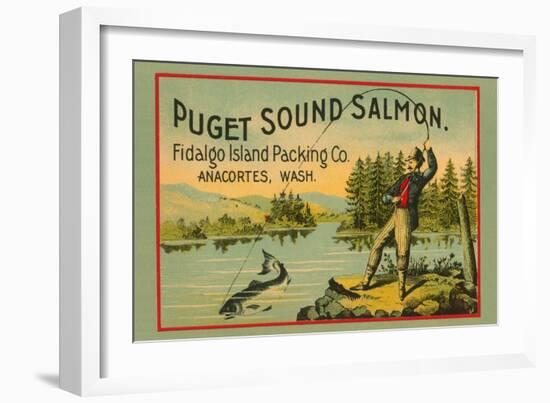 Puget Sound Salmon - On The Fly-null-Framed Art Print
