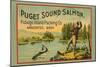 Puget Sound Salmon - On The Fly-null-Mounted Art Print