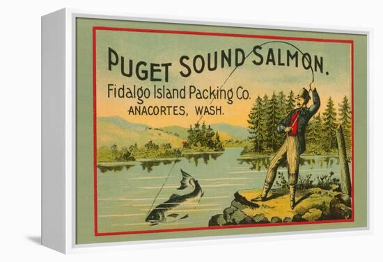 Puget Sound Salmon - on the Fly-Schmidt Lithograph Co-Framed Stretched Canvas