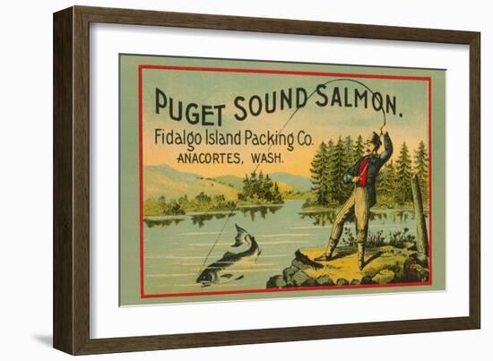 Puget Sound Salmon - On The Fly-null-Framed Art Print