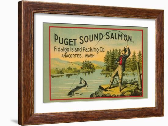 Puget Sound Salmon - On The Fly-null-Framed Art Print