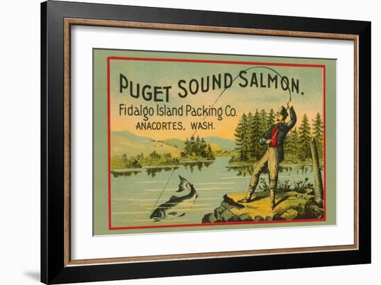 Puget Sound Salmon - On The Fly-null-Framed Art Print