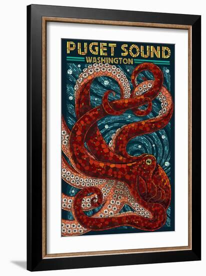 Puget Sound, Washington - Octopus Mosaic-Lantern Press-Framed Art Print