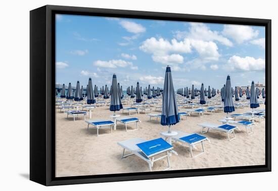 Puglia, Italy Beach Umbrellas-Richard Silver-Framed Premier Image Canvas