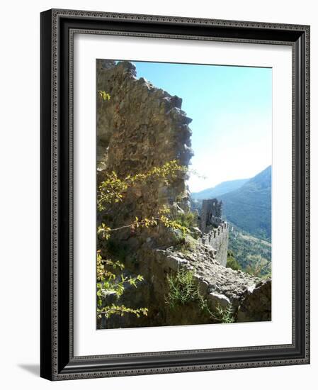 Puilaurens Castle Walls France-Marilyn Dunlap-Framed Art Print