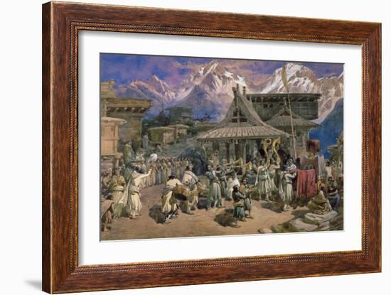 Puja at Chini Bashahr, Himalayas, c.1859-66-William 'Crimea' Simpson-Framed Giclee Print