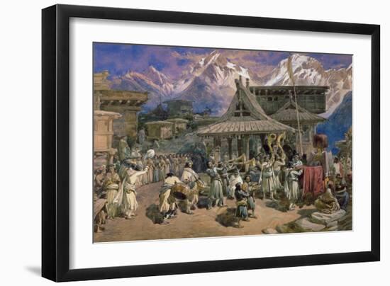 Puja at Chini Bashahr, Himalayas, c.1859-66-William 'Crimea' Simpson-Framed Giclee Print