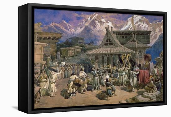 Puja at Chini Bashahr, Himalayas, c.1859-66-William 'Crimea' Simpson-Framed Premier Image Canvas
